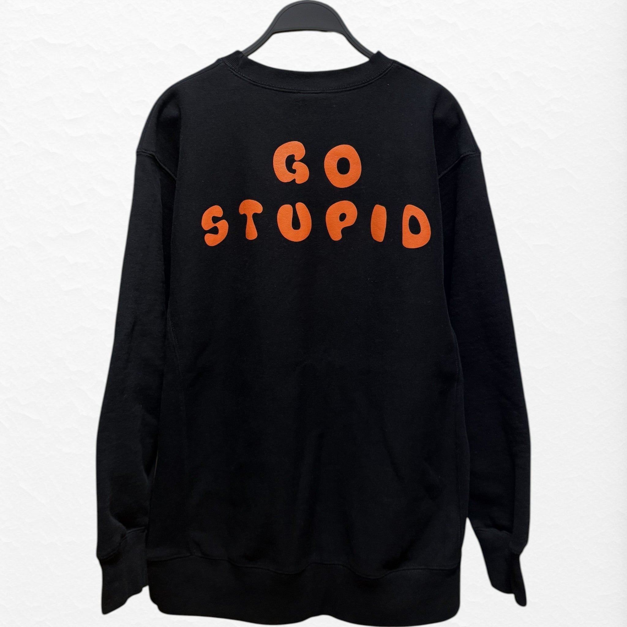 【MELTYDOPE】ODD-KOZUE “GO STUPID” 12.7oz HEAVYWEIGHT SWEATSHIRT - BLACK