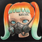 【MELTYDOPE】TATTOO-KOZUE / 6.2oz FADE WASH T-SHIRT - FADE BLACK