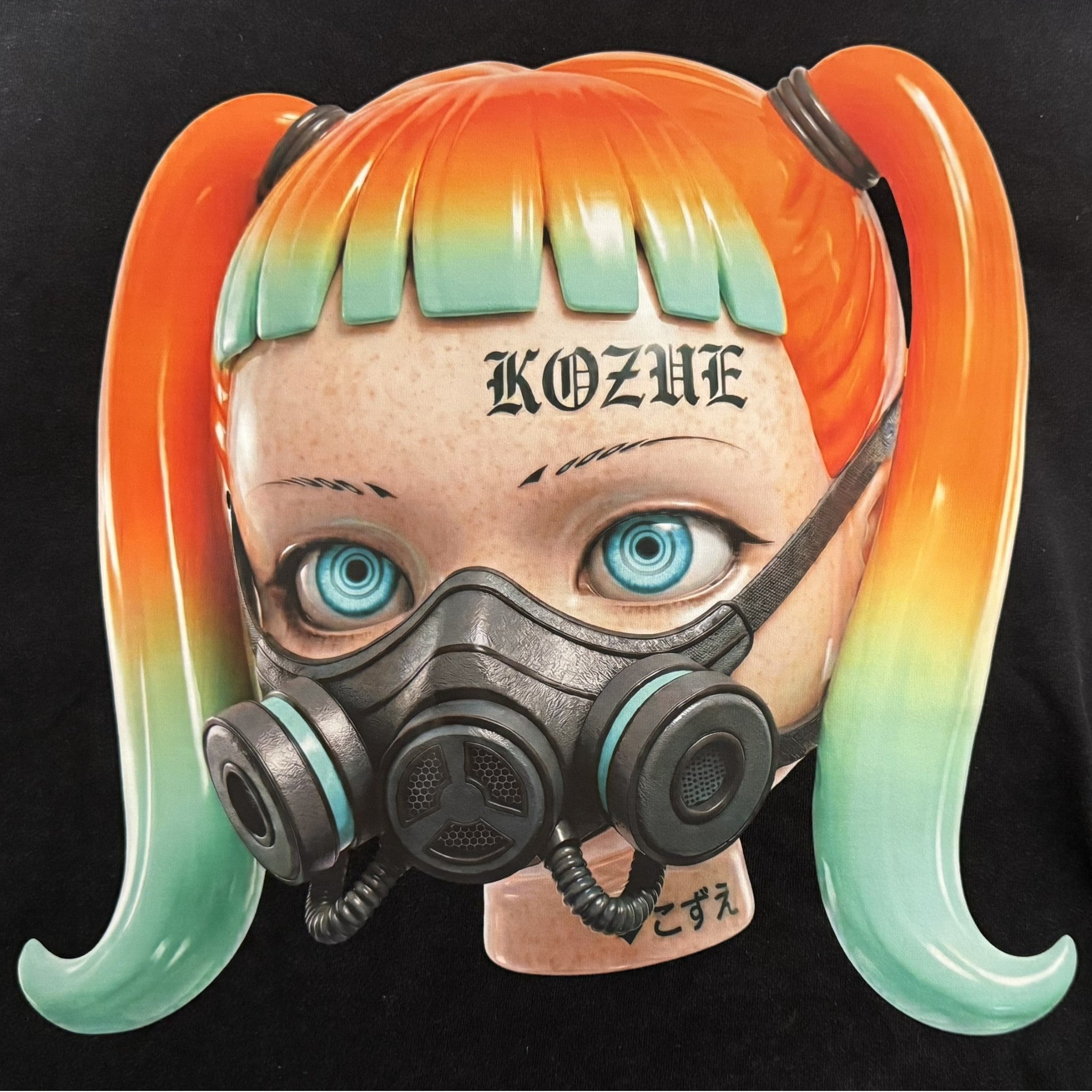 【MELTYDOPE】TATTOO-KOZUE / 6.2oz FADE WASH T-SHIRT - FADE BLACK
